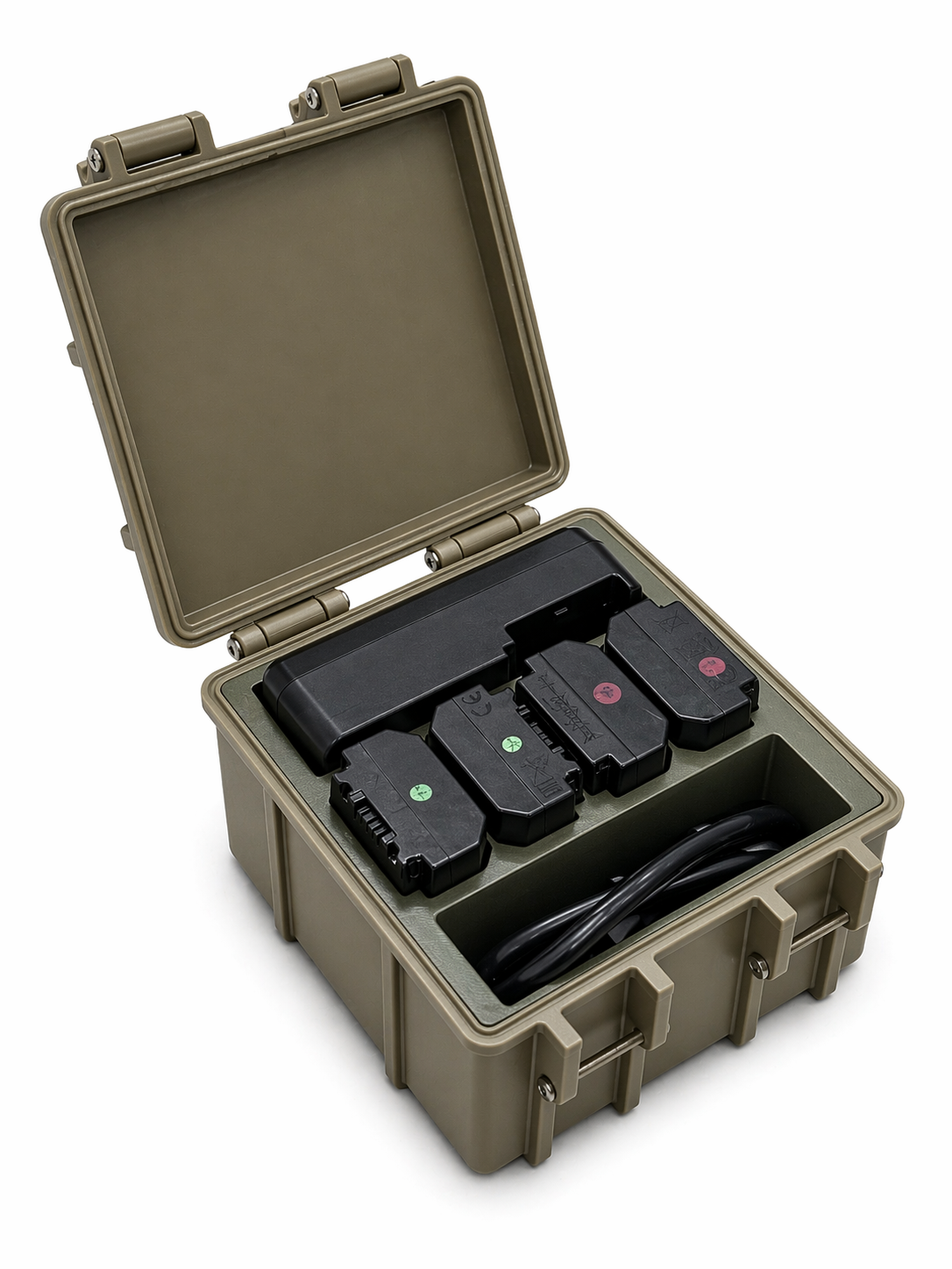 Battery Case PRO- 4 Slot Battery + 1 Charger Slot