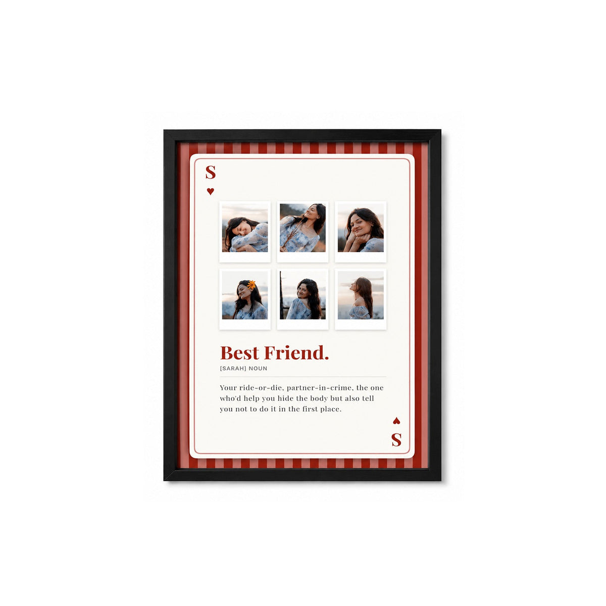 Cute Playing Card- Personalised Photo Frame