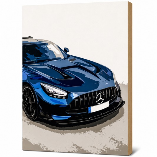 Mercedes Illustration Wall Plank